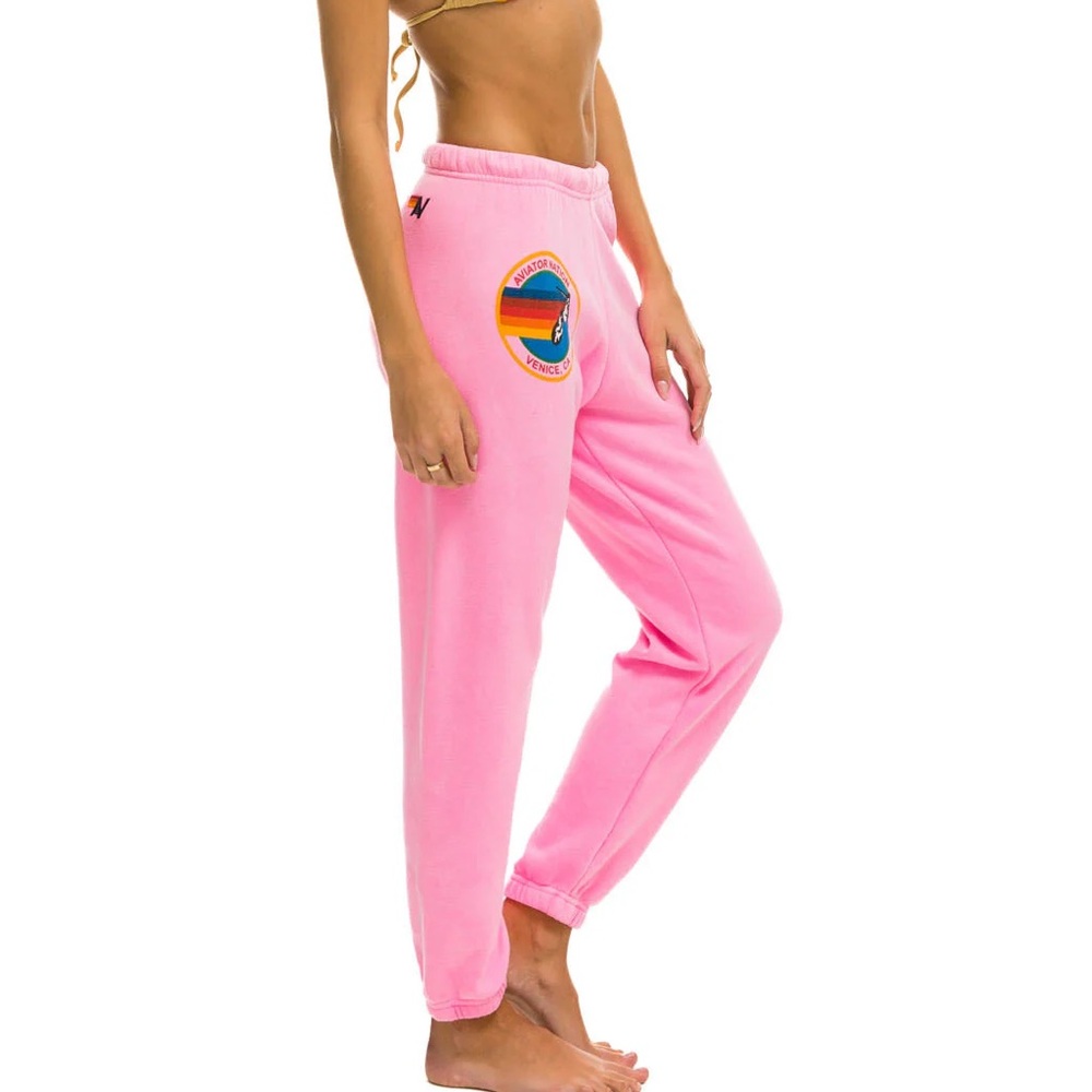 Aviator Nation pink logo sweatpants